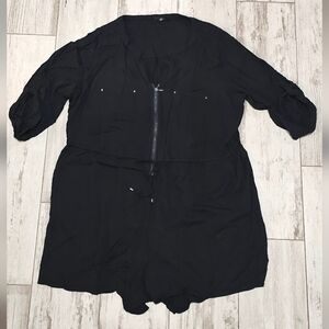 Torrid Black Half Sleeve Romper / Shorts 4 / 4X Plus